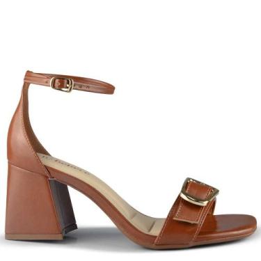 Imagem de Sandália Salto Bloco Bebece Feminina T6030-125, 35, Marrom