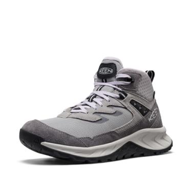 Imagem de KEEN Botas femininas Hightrail de altura média, durável, leve, respirável, couro impermeável, liga metálica/cardo, 42