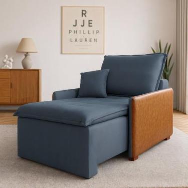 Imagem de Poltrona Retrátil e Reclinável Base Madeira Maciça Atena - NOBLY DECOR