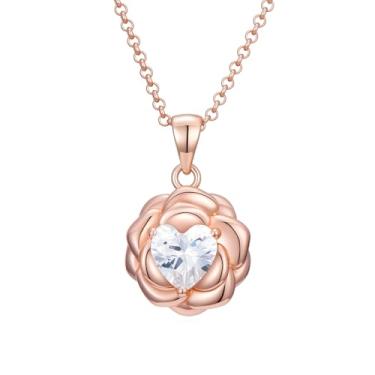 Imagem de IMZM Presentes de Dia dos Namorados para mulheres, pingentes banhados a ouro branco e rosa 18 quilates, joias de aniversário, presentes para esposa, namorada, irmã, mãe, amigas, ela, Medium, Base