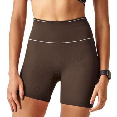 Imagem de Bermuda Fitness Feminina Canelada Comprime Cós Alto Adapt Hope Resort,