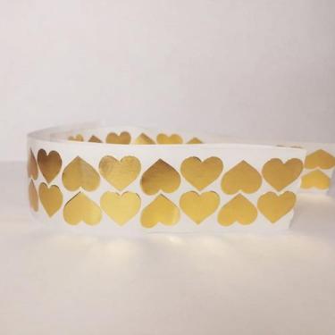 Imagem de Etiqueta Adesiva dourada Coração - Teodoro Impressos, 500