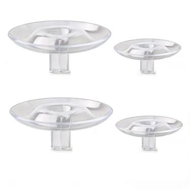 Imagem de Conjunto de porta-flores flutuantes, acrílico transparente, 2 tamanhos (70 mm grande e 50 mm pequeno), suporte floral flutuante de água de 4 peças para vaso de tigela, decoração de festa de casamento