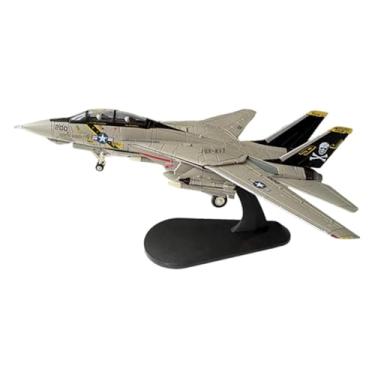 Imagem de Esquirla Modelo de avião de ataque F-14A na escala 1:100, com asas ajustáveis ​​e suporte de exibição para sala de estar.