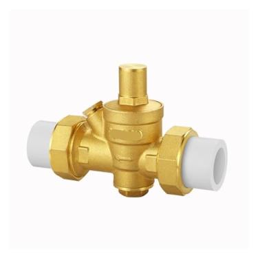 Imagem de PXNQMTJM Válvula redutora de pressão PPR Purificador de água regulador de latão válvula reguladora de aquecedor de água torneira quente tubo de água (PPR40, válvula sem medidor)