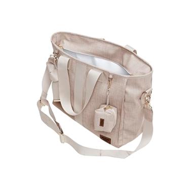 Imagem de Bolsa Maternidade Classic Linho C/Porta Chupeta Bege