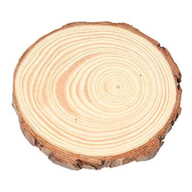 Imagem de Fatias de madeira natural Ainoli Toras redondas de pinho DIY Artesanato Pintura Decoração de festivais de casamento (4 9~10 cm)