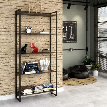 Imagem de Estante Multiuso 5 Prateleiras 80cmx187cm Dynamica Carvalho Dark