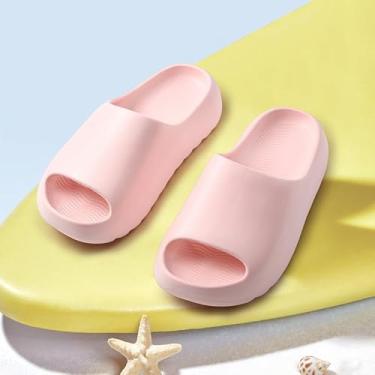 Imagem de Chinelo infantil leve e macio de EVA antiderrapante, bico aberto, sandálias confortáveis para crianças, meninos, meninas, banheiro, chuveiro, verão, piscina, praia, rosa, 11.5-12 Little Kid