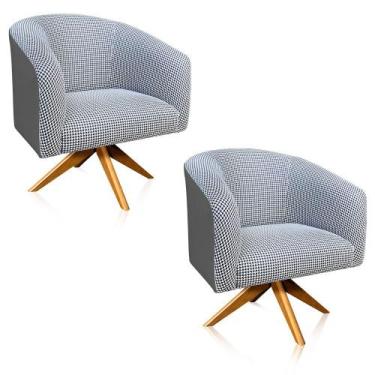 Imagem de Kit 02 poltronas giratoria stella linho - DRossi, Grafite