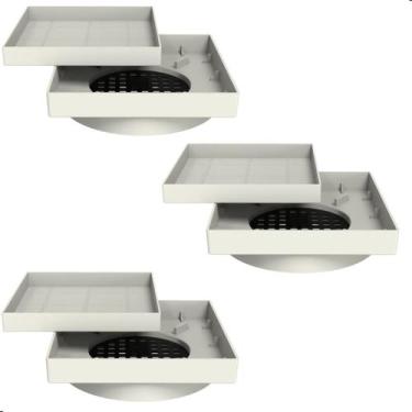 Imagem de Kit Com 3 Ralos Oculto Invisível Anti Inseto 15x15 Branco - CromoShop 