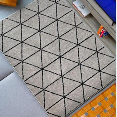 Imagem de Tapete art 1,00 x 1,50 pelo curto macio moderno comercio 100% antiderr