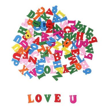 Imagem de Letras do alfabeto de madeira Magideal Colorful 100 unidades/lote - Gl