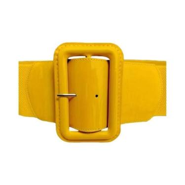 Imagem de Cinto Feminino Vintage Versátil Com Fivela Retangular Larga E Elástica