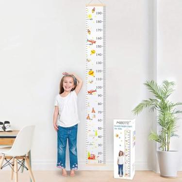 Imagem de Régua de entrega de tabela de altura para decoração de parede para crianças régua de medida de tela 20 x 200 cm (colorida)