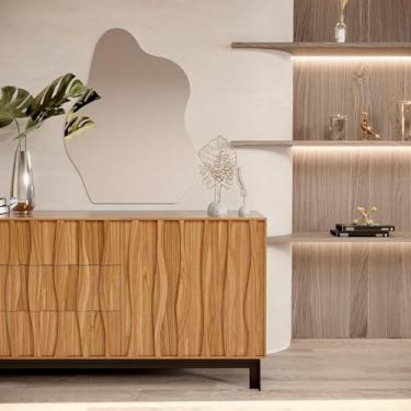 Imagem de Espelho Orgânico Moderno Lapidado em Vidro 60x45cm Nuvem