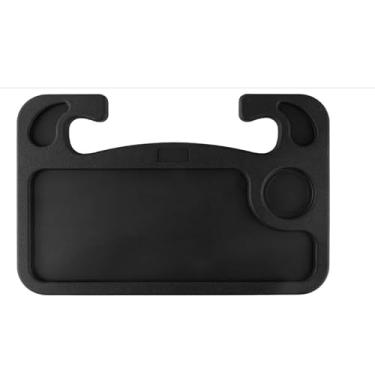 Imagem de AACGIN Mesa de volante de carro para laptop e comidas – mesa multiuso, acessórios de carro portáteis para viagens, trabalho e comida, volante universal sob o console da mesa (preto)