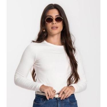 Imagem de Blusa Manga Longa Básica Select Bege, G, Bege