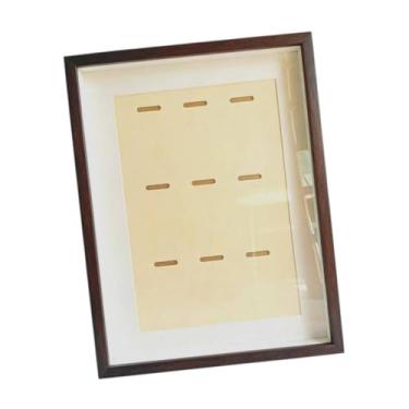 Imagem de IEUDNS Caixa expositora para medalhas, porta-retratos e moldura para fotos de ginástica e futebol. Ideal para premiações, Marrom, A3