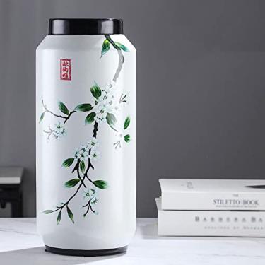 Imagem de SGeneE Vaso de cerâmica estilo rústico, vaso de arranjo de flores, decoração de casa, centro de mesa, artesanato, sala de estar, mesa de café, mesa de jantar, decoração de casamento, vaso (D)