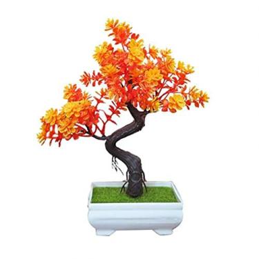 Imagem de SLGGPJBU Plantas falsas/plantas falsas, planta artificial em vaso, árvore de bonsai, ornamentos de plantas verdes falsas, decoração de casa, hotel, jardim, decoração de casamento, plantas artificiais