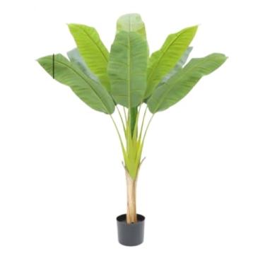 Imagem de SLGGPJBU Plantas falsas planta artificial bananeira artificial árvore falsa com folhas realistas planta artificial para decoração de casa plantas artificiais interior ao ar livre, A-150 cm