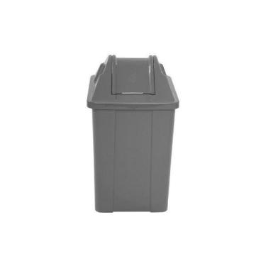 Imagem de Cesto Quadrado Com Tampa Vai-vem 100 Litros Cinza - jsn