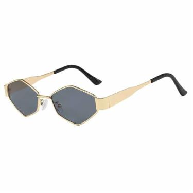 Imagem de Óculos de Sol Metal Jelly Color Punk UV400 para Esportes ao Ar Livre, Corrida e Ciclismo, Cinza Dourado