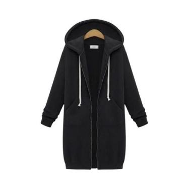 Imagem de Parkas Femininas De Outono Inverno Com Capuz Grosso, Ajuste Solto, Zíp