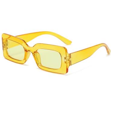 Imagem de Óculos de Sol UV400 - Cores Candy Gradiente Punk Tamanho Pequeno para Homens e Mulheres, Esportes ao Ar Livre, Corrida, Ciclismo, Lentes Transparentes e Amarelas
