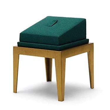 Imagem de KHUTRW3D Organizador de joias, suporte de exibição de anel de metal, suporte de exibição de pingente de joias, organizador de joias, pedestais, suporte de exibição de joias de veludo verde (A)