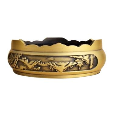 Imagem de Cinzeiro de latão moderno, portátil, fácil de limpar, uso interno e externo, perfeito para escritório em casa, café, hotel, pátio, restaurantes, jardins, decoração de casa