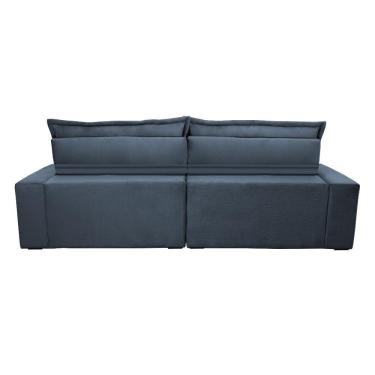 Imagem de Sofa Retrátil E Reclinável 2,72m Com Molas Ensacadas Cama Inbox Soft Tecido Suede Azul