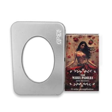 Imagem de Kit Proteção Taro Maria Padilha Iniciante e Porta Tarô Metal - flash