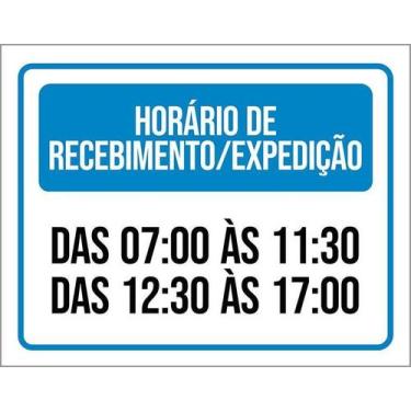 Imagem de Kit 3 Placa Acm Horário Recebimento Expedição 18X23 Branco - Sinalizo