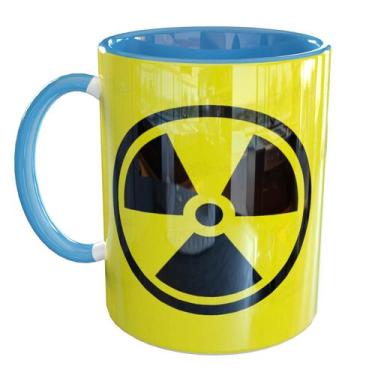 Imagem de Caneca Porcelana Nuke Radioativo - Pense Canecas, Azul Claro