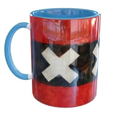 Imagem de Caneca Porcelana Amsterda Bandeira - Pense Canecas, Azul Claro