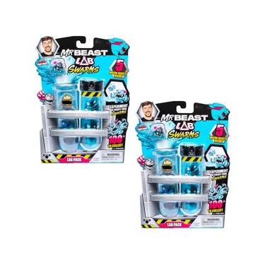 Imagem de Kit 2 Tubo de Ensaio com 5 Mini Bonecos Swarms MrBeast Lab