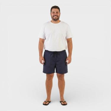 Imagem de Bermuda Masculina Lisa Plus Size Costa Boy, Azul escuro, G3