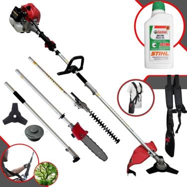 Imagem de Aparador Esqueletadeira e Roçadeira Toyama TBC43MT Bipartido Com Extensor 43cc 1,8HP 9200rpm Com Alcance Aproximado de 5 Metros de Altura + ÓLEO STIHL