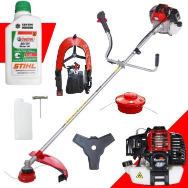 Imagem de Roçadeira Profissional Lateral Toyama RT52-L À Gasolina 2T 52cc 2HP 10.000RPM Com Lâmina 3 Pontas e Carretel Nylon + ÓLEO STIHL 2T