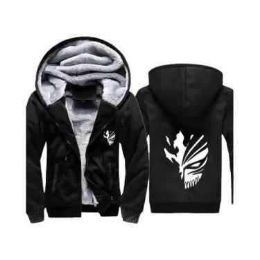 Imagem de Jaqueta De Lã Masculina Com Capuz E Zíper, Estilo Anime Bleach, Grossa