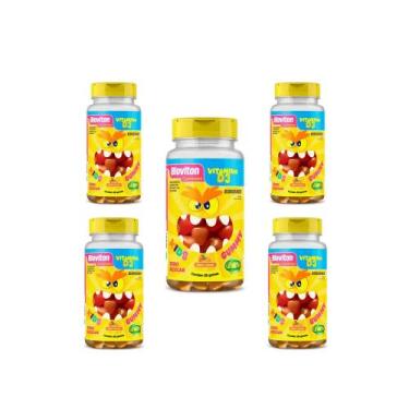 Imagem de Kit 5 Bioviton Gummy Vitamina D3 Kids 5x30 gomas Unilife, Laranja