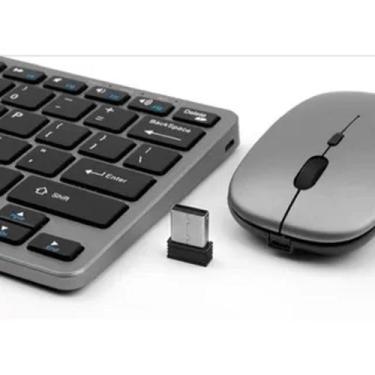 Imagem de Kit Teclado Mouse Wireless Dupla Conexão Bluetooth + 2.4GHz - Fam