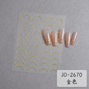 Imagem de Adesivo de Unhas jo-26 3D Gradiente Linha Francesa DIY Verde OEM