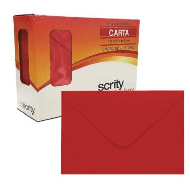 Imagem de Envelope Carta Scrity 80g 114x162mm C/100, Vermelho