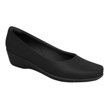 Imagem de Sapato Feminino Piccadilly Salto Médio Anabela Casual 143133, 38, Pret