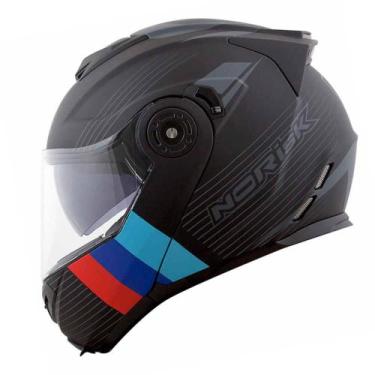 Imagem de Capacete Norisk FF345 Route Stroke Escamoteável, PRETO/AZUL/VERMELHO F