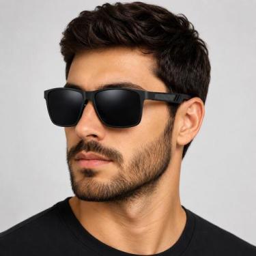 Imagem de Óculos De Sol Masculino Polarizado Uv400 Luxuoso Vinkin 378 Preto Pret