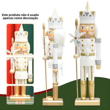 Imagem de Figura De Soldado Quebra-Nozes De Natal Em Madeira De 36CM, Brinquedo 